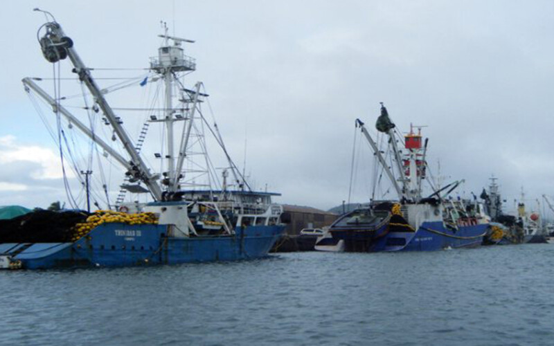 Tuna vessels at a wharf