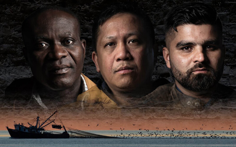 A BBC promotional poster for its film "Slavery at Sea"