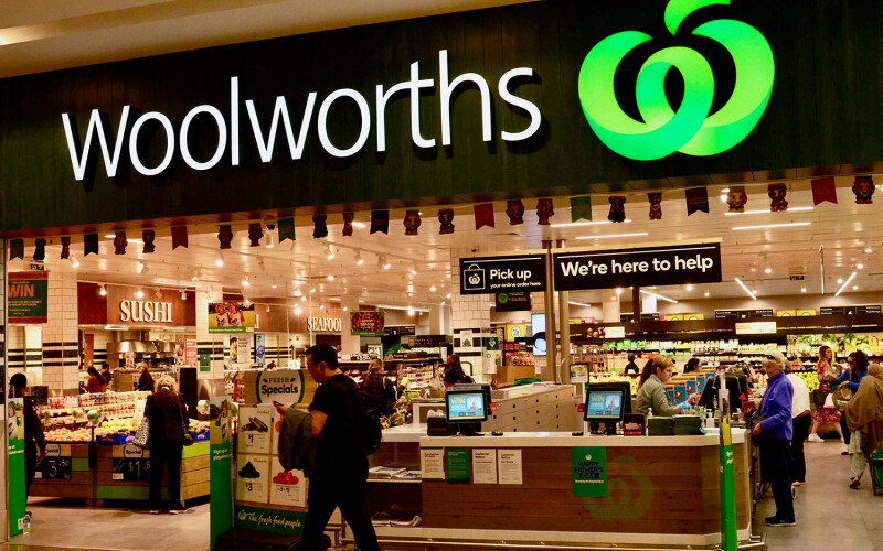 A Woolworths storefront in a mall