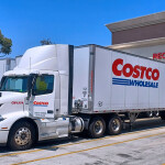 A Costco truck making a delivery in Los Angeles, California, U.S.A.