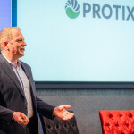 A photo of Protix CCO Piotr Postepski presenting at the 2024 Global Shrimp Forum