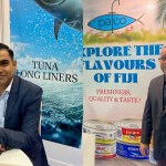 Hangton Pacific Finance Manager Ashneel Chand and Pafco CEO Saiyad Raiyum at the 2024 Seafood Expo Asia