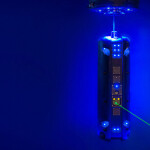 Stingray Marine Solutions' sea lice laser robot underwater shooting a green laser