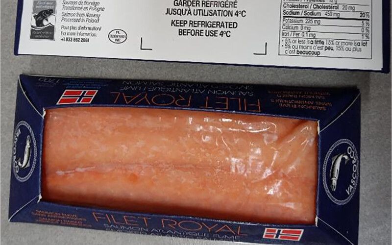 Image of the affected lot of Filet Royal Atlantic Salmon