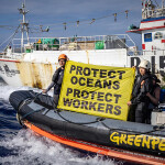 Greenpeace's Rainbow Warrior team making contact with longline fishing vessels during its investigation