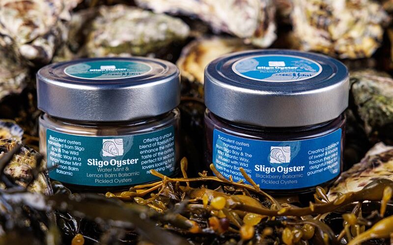 Two jars of Sligo Oyster Experience's recently launched pickled oyster products