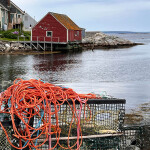 A photo of lobster traps in Nova Scotia.