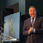 Seafish CEO Marcus Coleman presenting at the Responsible Seafood Summit in St. Andrews, Scotland.