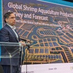Rabobank Global Seafood Specialist Gorjan Nikolik on stage at the Responsible Seafood Summit in St. Andrews, Scotland