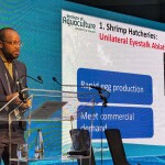 University of Stirling postdoctoral researcher Simão Zacaria presenting his research at the Responsible Seafood Summit