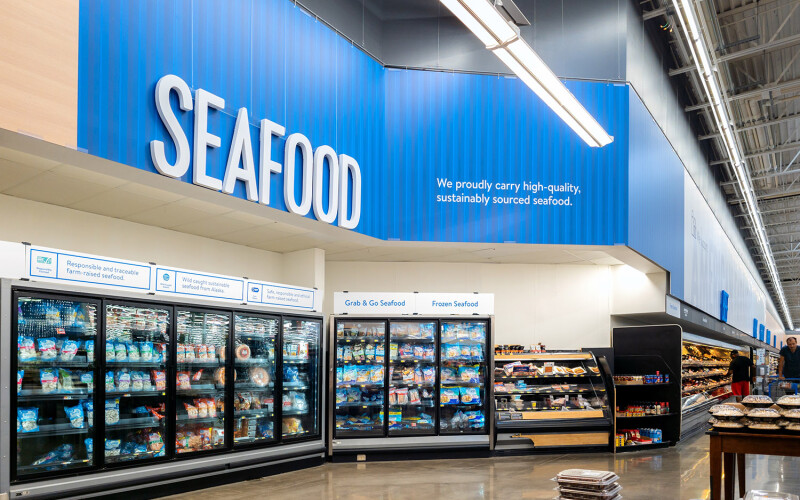A Walmart seafood department.