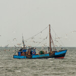 A fishing boat in the Baltic Sea off the German island of Rugen