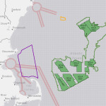 A map of Gulf of Maine areas being auctioned for wind energy development