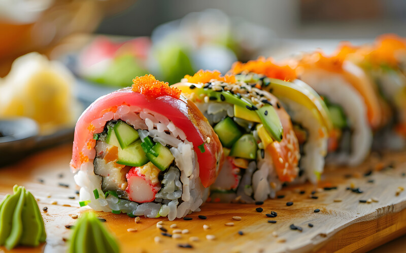A photo of a sushi roll