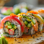 A photo of a sushi roll