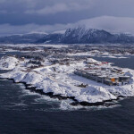 An aerial view of Salmon Evolution's land-based salmon farming facility in Norway.