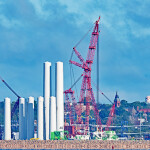 A photo of the assembly facility for Vineyard Wind 1 in the Port of New Bedford.
