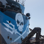 The Sea Shepherd logo on board one of the organization's vessels