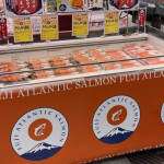 Proximar Seafood's "Fuji Atlantic Salmon" for sale inside a Japanese supermarket