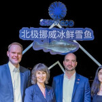 A photo of Norcod representatives promoting the firm's Snow Cod product in China