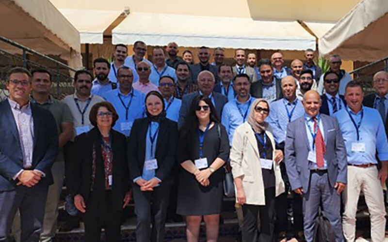 Members of the U.S. Grains Council meeting with Moroccan aquaculture stakeholders for a recent training session