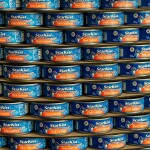 StarKist canned tuna stacked on top of one another