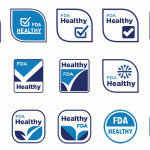 An array of different FDA-approved "healthy" labels