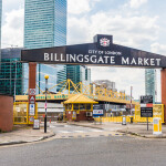 The exterior of the Billingsgate Market in East London