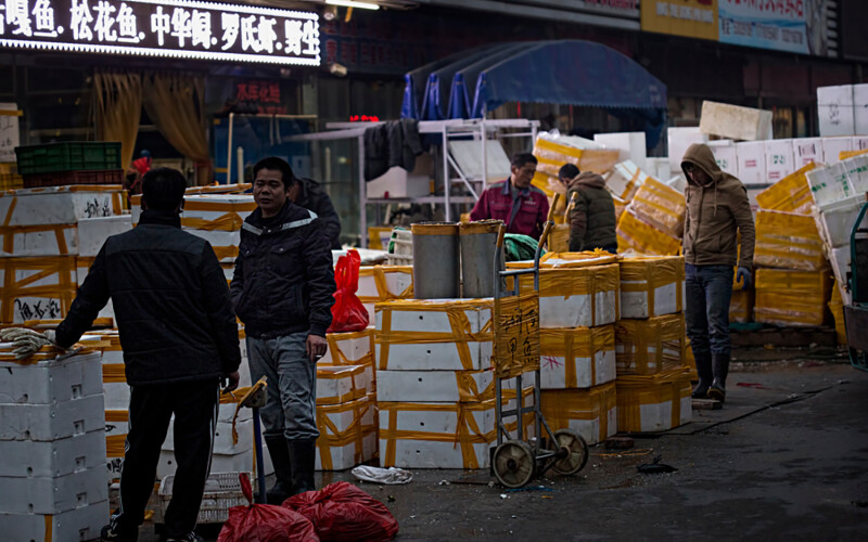 A seafood market in Beijing, China