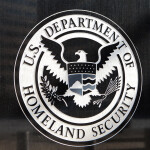 The U.S. Department of Homeland Security's logo on a building