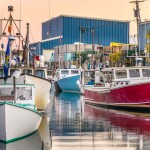 Lobster boats at the wharf in Portland, Maine