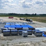 AquaBounty equipment sitting on the Pioneer, Ohio, site where its Atlantic salmon recirculating aquaculture system facility was supposed to be built