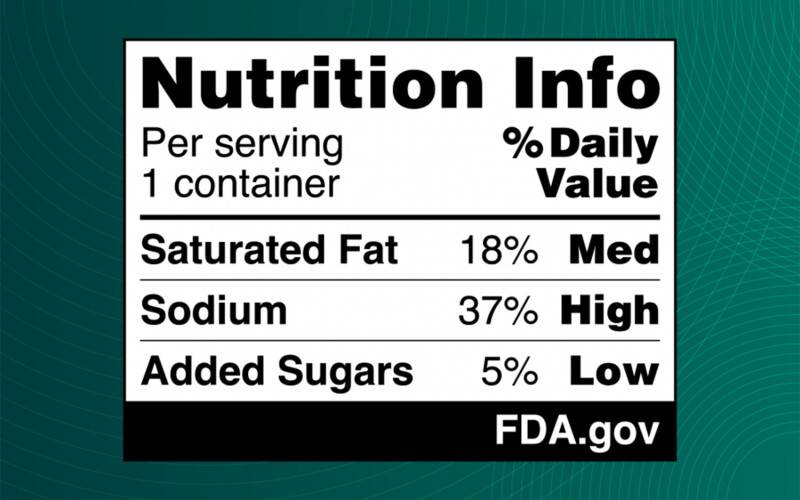 An example of the U.S. Food and Drug Administration's proposed front-of-package labeling