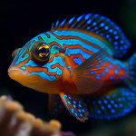 A mandarin fish swimming