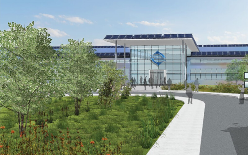 Renderings of Blue Water Farms' proposed walleye aquaculture facility