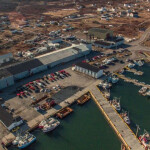 An aerial view of a Quin-Sea facility in Newfoundland