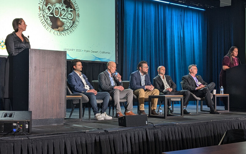 Panelists on stage at the 2025 Global Seafood Market Conference