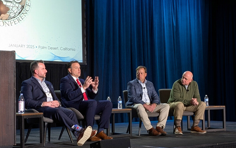 Panelists at a panel on shrimp at the 2025 Global Seafood Market Conference