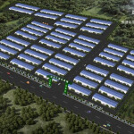 Renderings of the proposed perch-farming project
