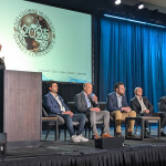 Panelists during the shellfish panel on stage at the Global Seafood Market Conference
