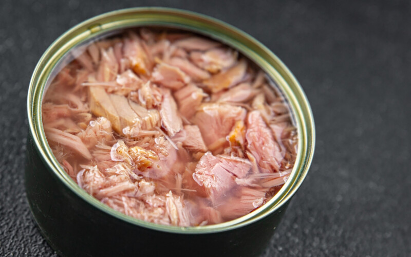 An open can of tuna