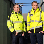 Two Salmon Evolution employees, including Salmon Evolution CEO Trond Håkon Schaug-Pettersen (right)