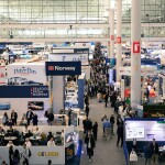 An aerial view of the expo floor at Seafood Expo North America/Seafood Processing North America
