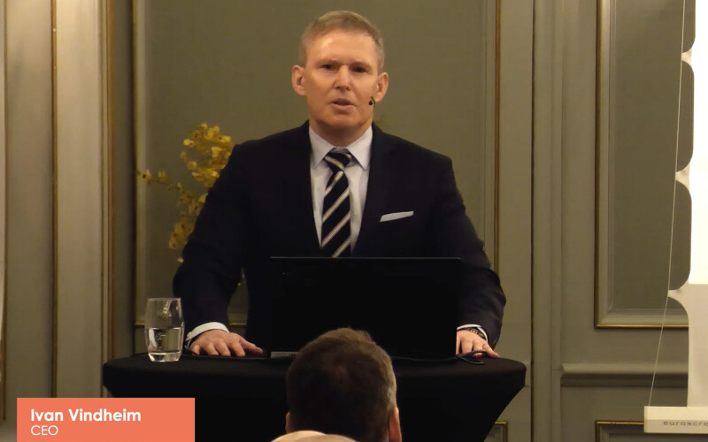Mowi CEO Ivan Vindheim presenting the company's FY 2024 results
