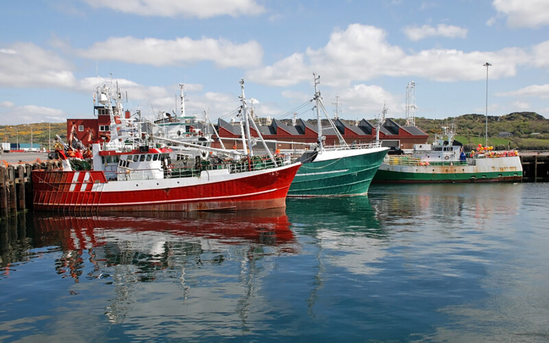 Fishing boats off the coast of Donegal, Ireland