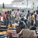 Canoe fishers at the Ghanaian port Elmina