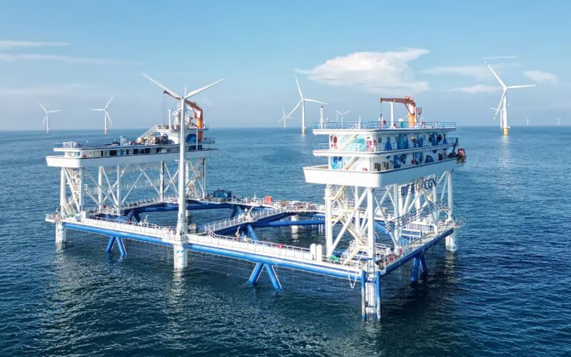 The Fuxi 1 joint wind power and aquaculture platform