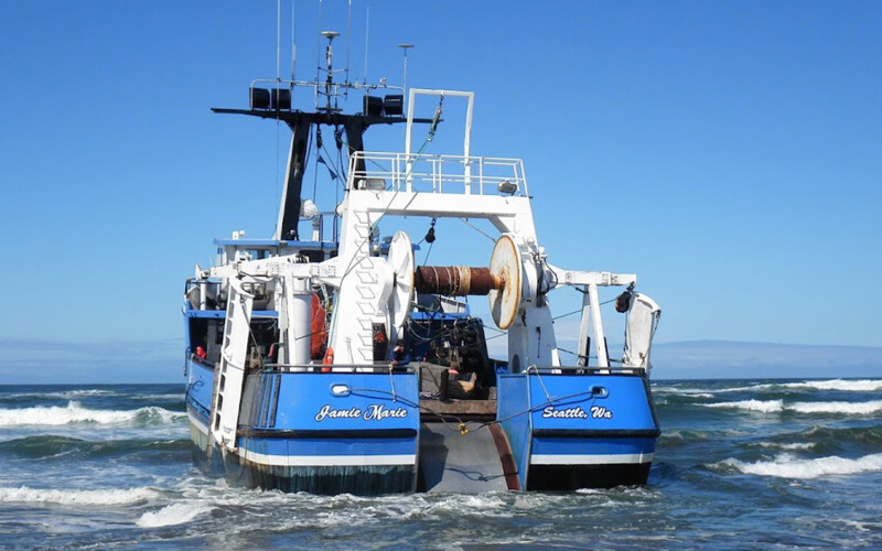 The Jamie Marie during an incident when it ran aground
