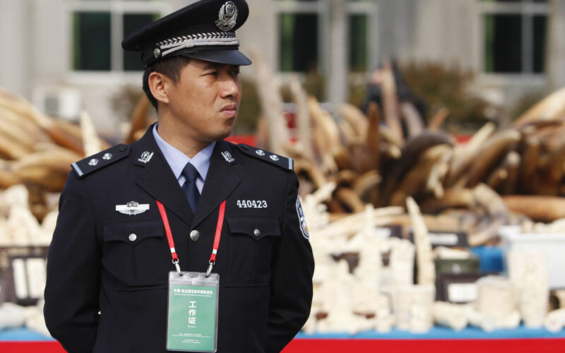 A Chinese customs officer in Guangzhou