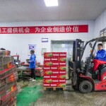 A shrimp-processing plant in Hebei Province, China